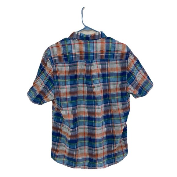 Men's Johnnie-O Hangin Out Linen Blend SS Shirt Plaid Buttonup Colorful Sz Small - Picture 6 of 8